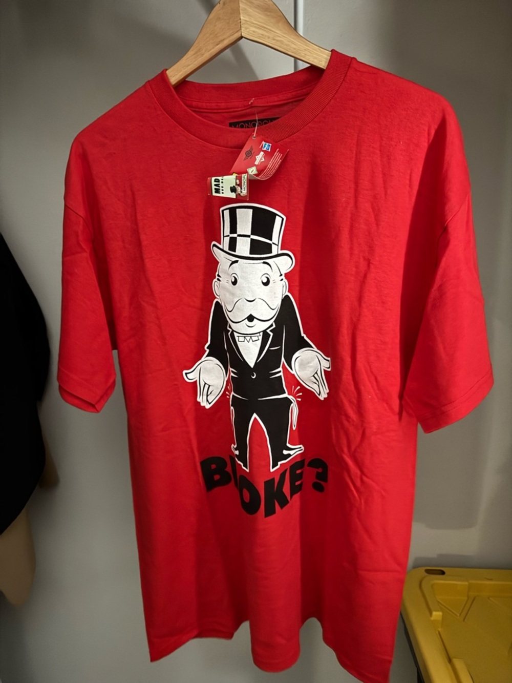 MAD Engine Red Graphic Tee with Monopoly Character